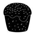 Cake with white fondant. Easter single icon in black style vector symbol stock illustration.