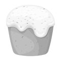 Cake with white fondant. Easter single icon in monochrome style vector symbol stock illustration.