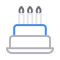 Cakebirthday  vector color line   icon Royalty Free Stock Photo