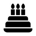 Cakebirthday vector glyph flat con Royalty Free Stock Photo