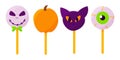 cakepop vector sweet halloween scary elements set