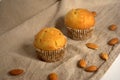 Cakes with almonds on the table Royalty Free Stock Photo