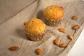 Cakes with almonds on the table Royalty Free Stock Photo