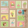 Cakes and Desserts Postage Stamps