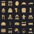 Cakes icons set, simple style