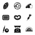 Cakes icons set, simple style Royalty Free Stock Photo