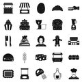 Cakes icons set, simple style