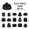 Cakes set icons in black style. Big collection of cakes vector symbol stock illustration