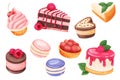 Cakes stickers set. Bundle of objects confectionery