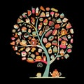 Cakes and sweets, art tree for your design Royalty Free Stock Photo