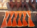 Cakes triangles with different fillings and flavors