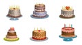 Cakes vector illustration