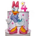 Cakes with wafer paper with characters inspired by the movie Daisy Duck