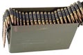 .30 Cal Metal Ammo Can with ammunition belt Royalty Free Stock Photo