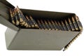 .30 Cal Metal Ammo Can with ammunition belt Royalty Free Stock Photo