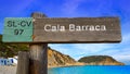 Cala Barraca beach sign in Xabia Javea