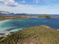 Cala Brandinchi beach with its beautiful white sand, and turquoise water. Tavolara, Sardinia, Italy. Royalty Free Stock Photo