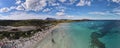 Cala Brandinchi beach with its beautiful white sand, and turquoise water. Tavolara, Sardinia, Italy. Royalty Free Stock Photo