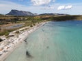 Cala Brandinchi beach with its beautiful white sand, and turquoise water. Tavolara, Sardinia, Italy. Royalty Free Stock Photo