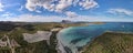 Cala Brandinchi beach with its beautiful white sand, and turquoise water. Tavolara, Sardinia, Italy. Royalty Free Stock Photo