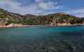 Cala Brigantina beach, little cove in Caprera island, Sardinia Royalty Free Stock Photo