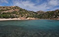 Cala Brigantina beach, little cove in Caprera island, Sardinia Royalty Free Stock Photo