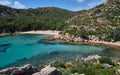 Cala Brigantina beach, little cove in Caprera island, Sardinia Royalty Free Stock Photo