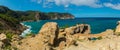 Cala D`Albarca at the north of Ibiza, during sunny day Royalty Free Stock Photo