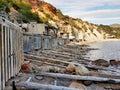 Cala d`Hort beach and boat garages