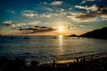 Cala d'Hort Beach at sunset. Ibiza Royalty Free Stock Photo