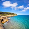 Cala de roca Plana beach in Tarragona Royalty Free Stock Photo