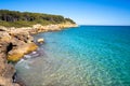 Cala de roca Plana beach in Tarragona Royalty Free Stock Photo