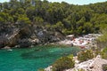 Cala Des Moltons, Port of San Miguel, Ibiza. SPAIN. Royalty Free Stock Photo