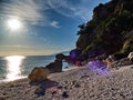 Cala fuili seaside rocky bay by cala gonone in sardegna Royalty Free Stock Photo