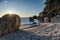 Cala fuili seaside rocky bay by cala gonone in sardegna Royalty Free Stock Photo