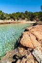 Ibiza beach. Cala Gracioneta beach, Ibiza island. Spain. Royalty Free Stock Photo