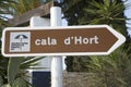 Cala Hort Beach Direction Sign; Ibiza