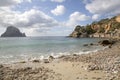 Cala Hort Cove Beach with Vedra Island, Ibiza Royalty Free Stock Photo