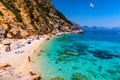 Cala Mariolu beach in Sardinia. Cala Mariolu famous beach. Italy Sardinia Nuoro province National Park of the Bay of Orosei and