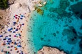 Cala Mariolu view from above. Cala Mariolu famous beach. Italy Sardinia Nuoro province National Park of the Bay of Orosei and