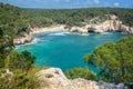 Cala Mitjana beach in Menorca, Balearic islands Spain