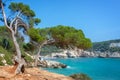 Cala Mitjana and Cala Mitjaneta in Menorca, Balearic islands Spain