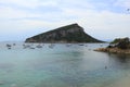 View cala moresca beach, landscape figaroli island, Golfo Aranci, Olbia, Sardinia, Italy Royalty Free Stock Photo