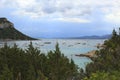 View cala moresca beach, landscape figaroli island, Golfo Aranci, Olbia, Sardinia, Italy Royalty Free Stock Photo