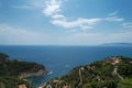 Cala Piccola, province of Grosseto, village and beach near Porto Santo Stefano photographed with drone. Royalty Free Stock Photo