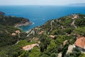 Cala Piccola, province of Grosseto, village and beach near Porto Santo Stefano photographed with drone. Royalty Free Stock Photo