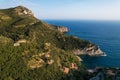 Cala Piccola, province of Grosseto, village and beach near Porto Santo Stefano photographed with drone. Royalty Free Stock Photo