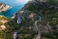 Cala Piccola, province of Grosseto, village and beach near Porto Santo Stefano photographed with drone. Royalty Free Stock Photo