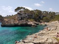 Unique dreamy Cala S`Almonia, Mallorca, Spain Royalty Free Stock Photo
