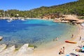 Cala Salada beach in San Antonio, in Ibiza Island, Spain Royalty Free Stock Photo